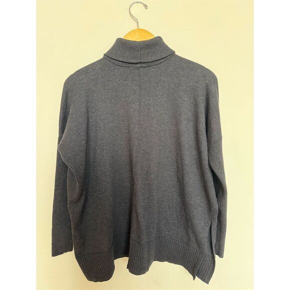 Lilla P Women's Turtleneck Sweater Gray Size S Modal/Silk - Picture 3 of 6